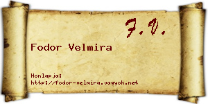 Fodor Velmira névjegykártya
